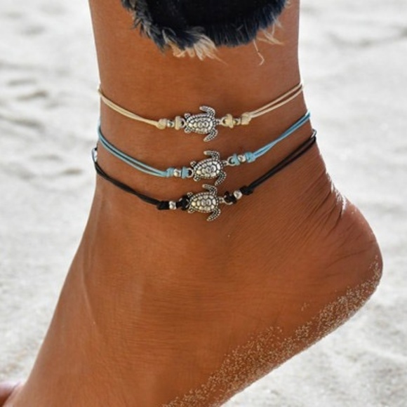 Jewelry - 3 Turtle Anklets on Cord